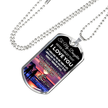 Father and Daughter Necklace Jewelry From Papa Birthday Gifts, Christmas Gifts